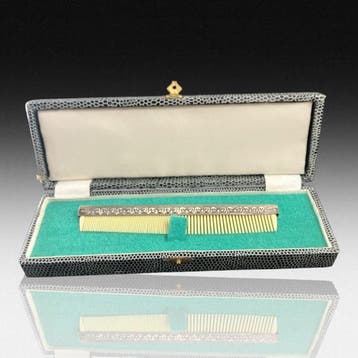Kam - Zilver - Vintage zilveren kam