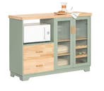 Groen Dressoir met Glazen Deuren – MDF Buffetkast 120 cm, Verzenden, Nieuw