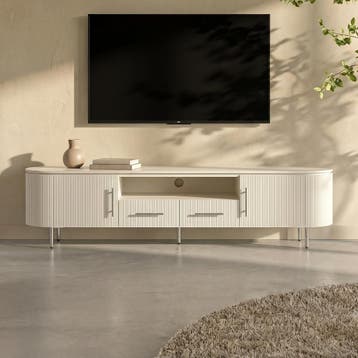 *WOONWINKEL* Tower Living Corbetta Beige Tv-meubel Met Ribbe, Verzenden, Nieuw