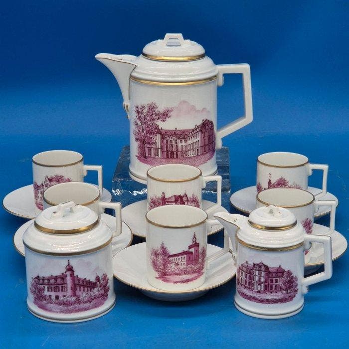 Höchst – Kaffee-Service „Ansichten am Rhein und Hof“ –, Antiek en Kunst, Antiek | Meubels | Tafels