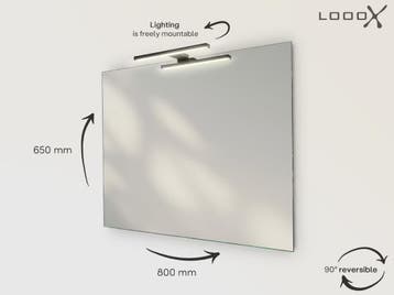 2dekans | LoooX Luxe Badkamerspiegel met LED Licht - 80 x 65, Ophalen of Verzenden, Zo goed als nieuw