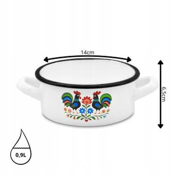 Emaille Braadpan 0,9 Liter – Kleine Lage Kookpan 14 cm –, Huis en Inrichting, Ophalen of Verzenden, Nieuw