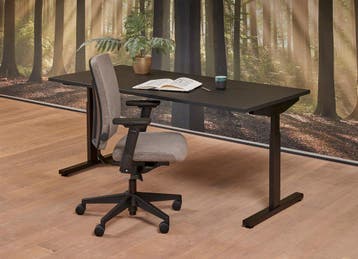 Recht T-poot bureau ALL BLACK! 160x80cm, Overige plaatsen, Ophalen of Verzenden, Nieuw in verpakking, Bureau