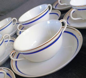 Richard Ginori - Tafelservies (18) - Palermo - 24 kt goud -, Antiek en Kunst