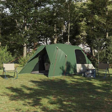 vidaXL Dome Tent 4-Person met dak met opslag Groen 455 x 252, Verzenden, Nieuw, Tot en met 2