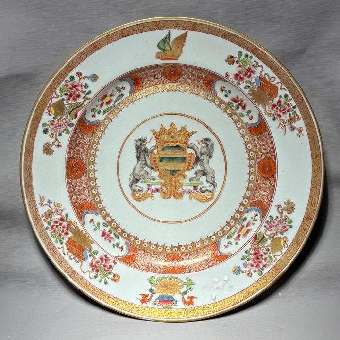 Decoratieve schotel met een wapen - Blazoen - SAMSON, Antiek en Kunst, Antiek | Overige Antiek