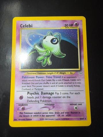 Pokémon - 1 Card - Celebi - WOTC - Neo Revelation, Hobby en Vrije tijd, Nieuw