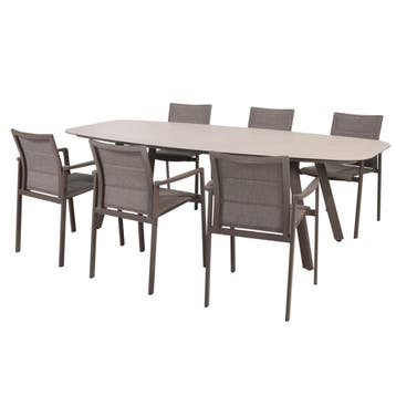 Manolo Cortina dining tuinset 240x103xH75 cm 7 delig, Ophalen of Verzenden, Nieuw