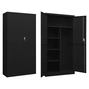 vidaXL Lockerkast 90x40x180 cm staal zwart, Verzenden, Nieuw