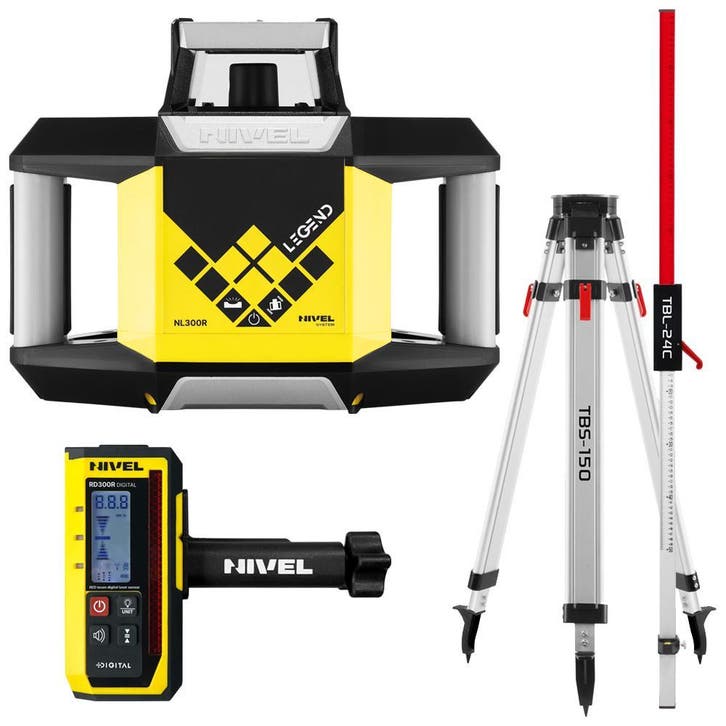 Robuuste NIVEL SYSTEM bouwlaser SET + Millimeterontvanger!, Doe-het-zelf en Verbouw, Meetapparatuur, Overige meters, Nieuw, Ophalen of Verzenden