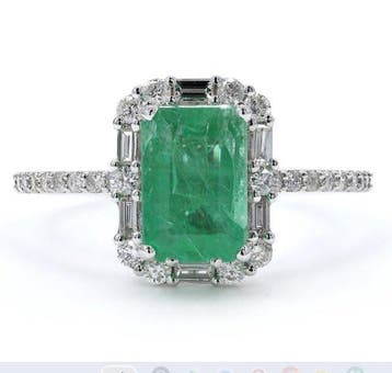 Zonder minimumprijs - Trouwring Zilver - 4.15ct. tw. Smaragd, Sieraden, Tassen en Uiterlijk