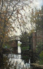 P P Schiedges (1860 - 1922) - Beekgezicht, Antiek en Kunst