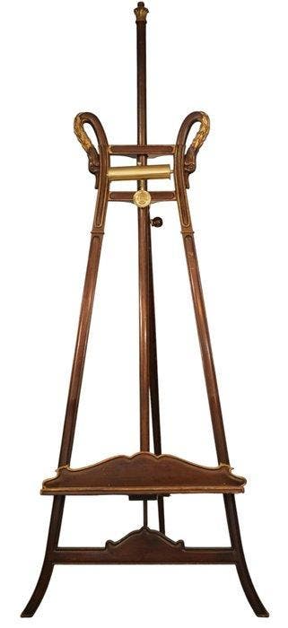 Schildersezel - Hout - Zwaanhoofd-houtsnijwerk 19e eeuw