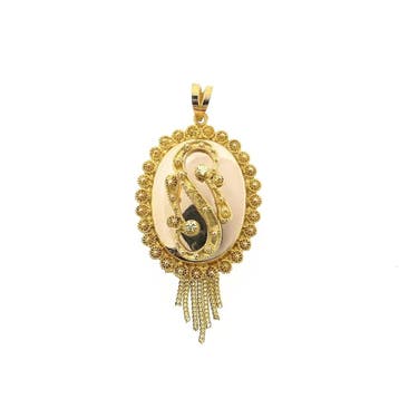 gouden hanger van een mutsenbel (Hanger of bedel), Ophalen of Verzenden, Gebruikt, Goud, Overige merken