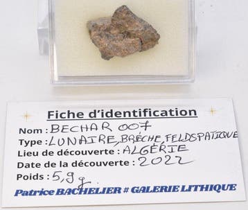 Maanmeteorit Bechar 007 - Algerije - 5.9 g
