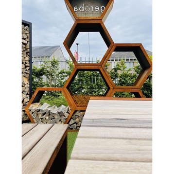 Geroba Honni modulaire houtopslag - Cortenstaal, Tuin en Terras, Verzenden, Nieuw