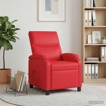 vidaXL Massage Recliner Rood Kunstleer, Huis en Inrichting, Verzenden, Nieuw
