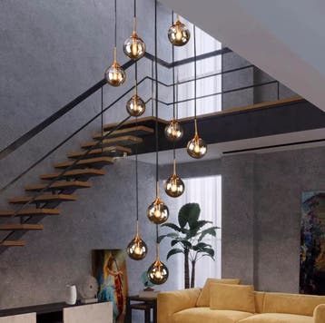 Hanglamp Gold Eettafel Bollen van Glas | Luxe Amber Glas, Verzenden, Nieuw, Glas