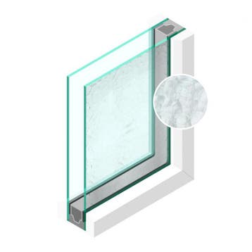 Dubbel glas Figuur Byzanthijn grof 4 mm - sp - 4mm, Doe-het-zelf en Verbouw, Glas en Ramen, Ophalen of Verzenden, Nieuw