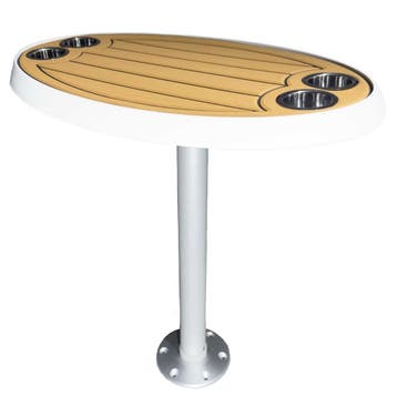 Ovale Boottafel Set 46x76cm Wit Inclusief Teak Foam Inleg en, Ophalen of Verzenden, Nieuw