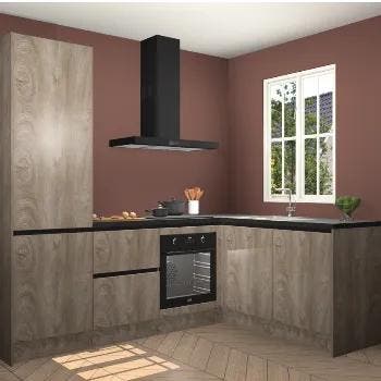 Cantaro Eiken greeploze keuken Guangzhou 124078, Huis en Inrichting, Keuken | Complete keukens, Verzenden, Nieuw