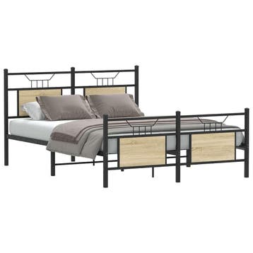 vidaXL Bedframe zonder matras hout sonoma eikenkleurig, Bruin, Verzenden, 140 cm, 200 cm