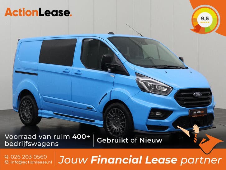 Ford Transit Custom 20TDCi Blauw occasion, Auto's, Bestelauto's, Dealer onderhouden, Te koop, Zwart, Automaat, Financial lease