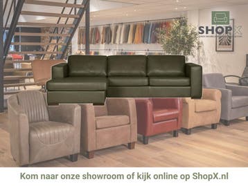 Leren hoekbank Flow - 2,5 zits arm rechts + longchair links, 250 tot 300 cm, Hoekbank, Nieuw, Ophalen of Verzenden