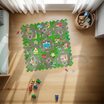 Puzzelmat MyCity, stad- en wegen, 9-delig, antislip, Verzenden, Nieuw