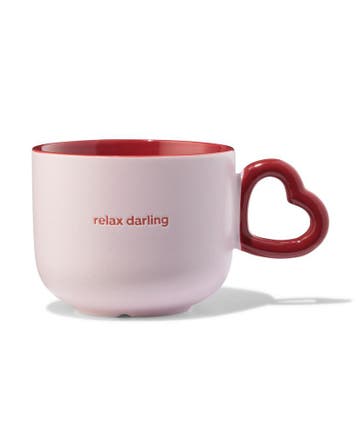 HEMA Mok kera 480ml keramiek relax darling, Verzenden, Nieuw