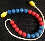 Rekenketting 20 kralen rood/blauw/geel groot formaat, Boeken, Verzenden, Nieuw