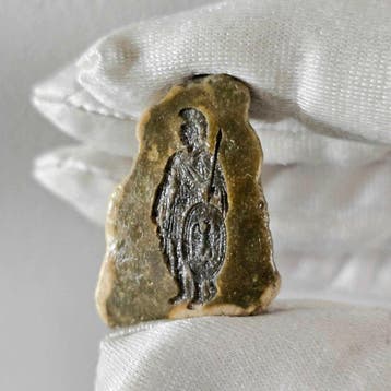 Klassieke Romeinse Soldaat Intaglio – Grand Tour Natuursteen