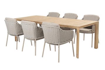 4 Seasons Outdoor Eros tuinset met Lucas teak tafel 240 x, Ophalen of Verzenden, Nieuw