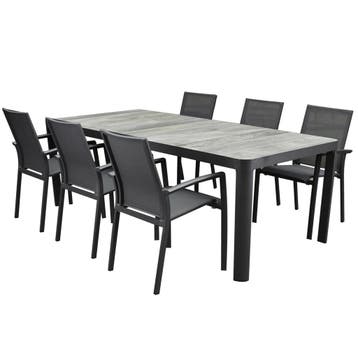 Malaga New Delhi dining tuinset 220x100xH74,5 7 delig, Ophalen of Verzenden, Nieuw