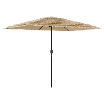 vidaXL Parasol met LEDs en stalen paal 300x200x250 cm bruin, Verzenden, Nieuw, 2 tot 3 meter
