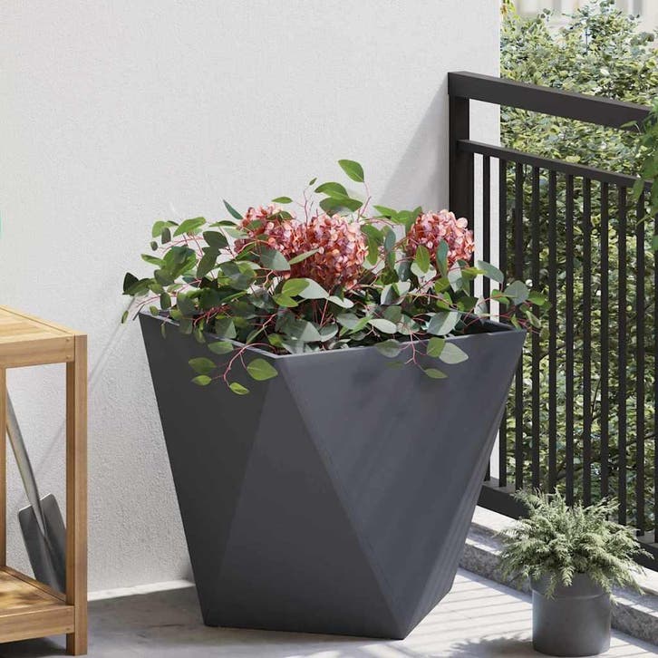 vidaXL Plantenbak Antraciet 50 x 50 x 50 cm Staal, Tuin en Terras, Bloembakken en Plantenbakken, Minder dan 60 cm, Nieuw, Metaal