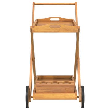 vidaXL Serveerwagen 54x87x90 cm massief acaciahout, Verzenden, Nieuw