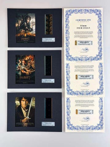 The Hobbit – Rare Trilogy Set of 3 Mounted 35mm Film Cells –, Nieuw