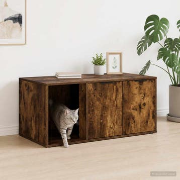 vidaXL Kattenkrat meubel Gerookt eiken 100 x 49 x 45 cm, Verzenden, Nieuw