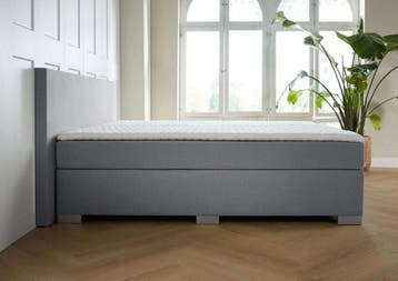 ACTIE! Boxspring Nantes 160 200 Grijs, Huis en Inrichting, Slaapkamer | Boxsprings, Verzenden, 200 cm, 160 cm, Nieuw