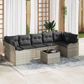 vidaXL Tuin Sofa Set 8 st 7-Aantal zitplaatsen, Verzenden, Nieuw, 8 zitplaatsen