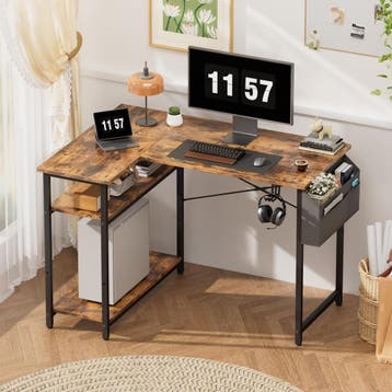 Bureau - Computertafel - Computerbureau - 120x50 cm - Bruin, Verzenden, Zo goed als nieuw