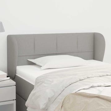 vidaXL Hoofdbord met randen 93x23x78/88 cm stof lichtgrijs, Verzenden, Nieuw, Grijs, Stof