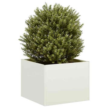 vidaXL Plantenbak 40x40x30 cm staal wit, Verzenden, Minder dan 60 cm, Nieuw, Metaal