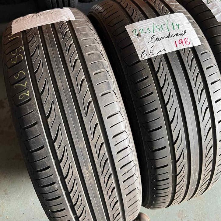 2 x Landsail 225-55-19 Zomerbanden 6,5mm, Auto-onderdelen, Banden en Velgen, 19 inch, Zomerbanden, 225 mm, Personenwagen, Gebruikt