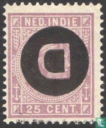 Nederlands-Indië - Prinses Wilhelmina met opdruk D [kop.., Verzenden, Postfris