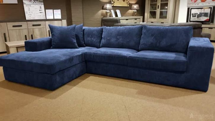 Loungebank Loenen - loungebanken - Blauw, Huis en Inrichting, Banken | Sofa's en Chaises Longues, 150 cm of meer, Nieuw, 250 tot 300 cm
