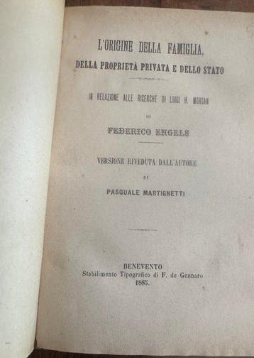 Engels, Friedrich / Pasquale Martignetti - L’origine della