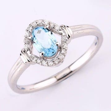 Zonder minimumprijs - Ring - 14 karaat Witgoud - 0.43ct. tw., Nieuw