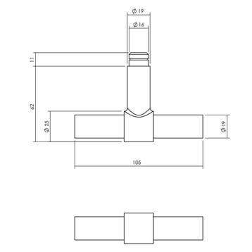 Intersteel krukespagnolet links T-recht incl. stangenset -, Verzenden, Nieuw